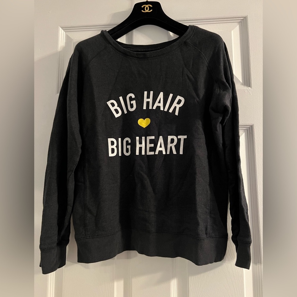 Big Hair Big Heart sweatshirt Size S dark Gray Drybar Cotton & Rayon comfy thick